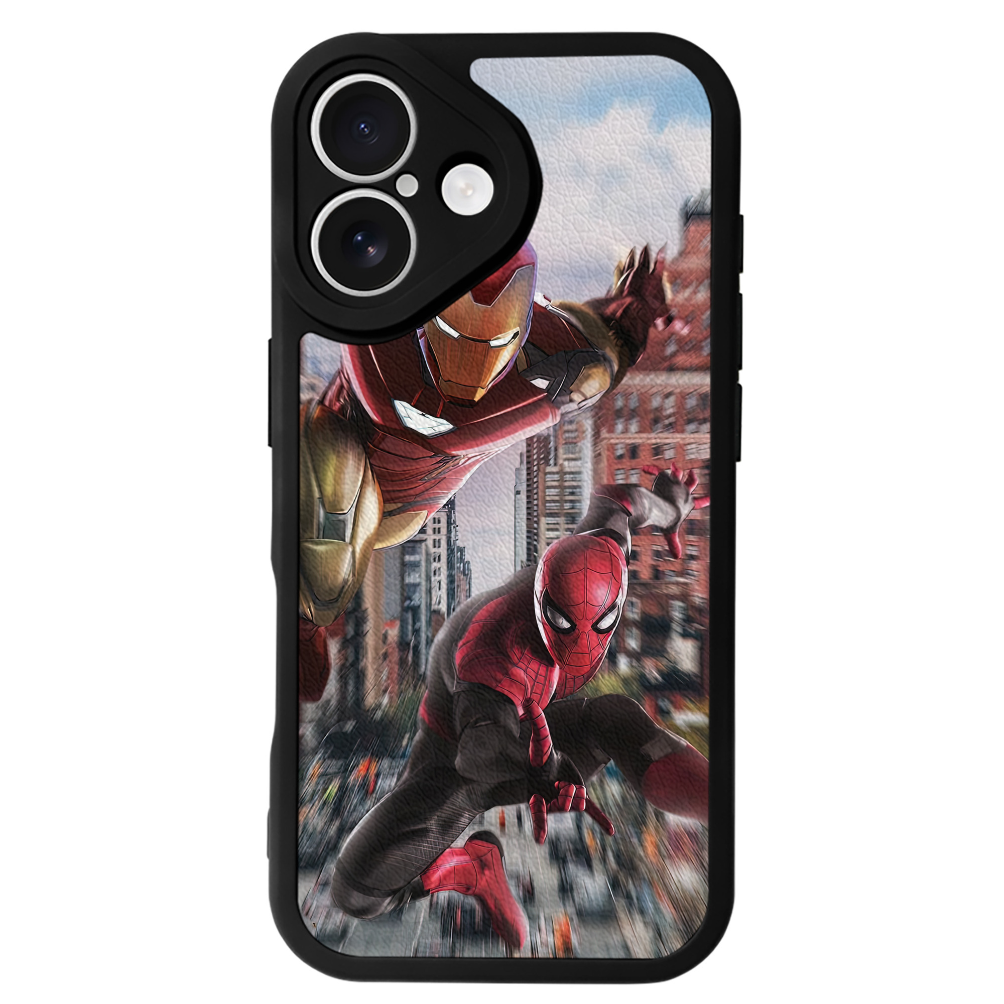 Spider Man スパイダーマン 【iPhone 16シリーズ対応】シリコンスマホケース（レザー調） 材質：シリコン